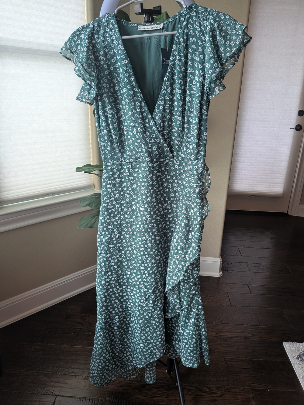 Abercrombie & Fitch Sage Green Floral Wrap Maxi Dress